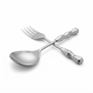 Luxury Gold Branch Handle Salad <b>Server</b> Set 2 Piece Stainless Steel Serving Spoon Fork Premium Decorative Catering <b>Buffet</b> - Product Image 4