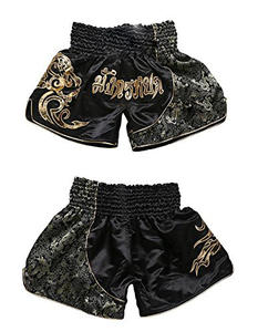 กางเกงมวยไทยมืออาชีพ โรงงานผลิต OEM ผ้าซาติน กางเกงมวยไทยเอวสูง สำหรับส่งออก - Product Image 1