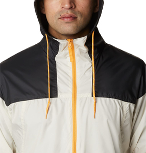 Chaqueta con capucha y logotipo personalizado, diseño color block en verde oliva y negro, con cremallera, informal, para otoño, resistente al viento. - Product Image 3