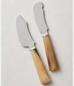 <b>Set</b> Of 2 <b>Cheese</b> <b>Knives</b> With Wooden Handles Stainless Steel Blades Durable Kitchen Tools For <b>Cheese</b> Serving And Hotel Serving - Product Image 1