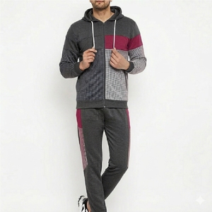 Men Hooded Casual Solid Tracksuits Custom Made Sportswear Set 100% Cotton Breathable Lightweight Fabric Winter Gym Training - Product Image 4