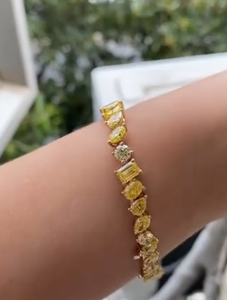 Bracelet en or jaune 10K 14K 18K avec diamants multi-tailles, élégant et personnalisé par ANSTER Factory, pour un cadeau de fiançailles ou d'anniversaire pour femme - Product Image 2