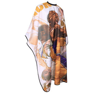 Cape de coiffure professionnelle Kobe Bryant Lakers, design basketball, résistante à l'eau, confortable, taille ajustable, en polyester - Product Image 1