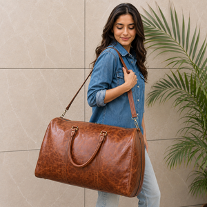 Nouveau design Sacs de voyage en cuir Crunch, sacs multi-usages faits main, sac de voyage unisexe grande taille, sac à main multi-usages en cuir de cheval - Product Image 3