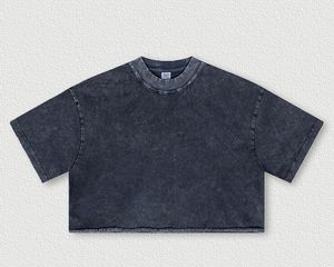 Camiseta Corta Vintage con Logotipo Personalizado, 100% Algodón, Lavado Ácido, Diseño de Calavera, para Hombre, Talla Grande, Secado Rápido y Transpirable - Product Image 6