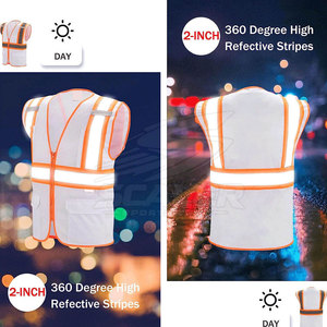 เสื้อกั๊กสะท้อนแสงปรับขนาดได้ มาตรฐาน ANSI Class 2 กันน้ำ พร้อมโลโก้ สำหรับไซต์ก่อสร้าง พนักงานคลังสินค้า และงานกลางแจ้ง - Product Image 4