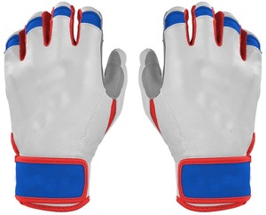 Guantes de Entrenamiento sin Dedos de Cuero Blanco con Cierre de Velcro Acolchados para Béisbol, Lucha Libre y Artes Marciales - Product Image 3