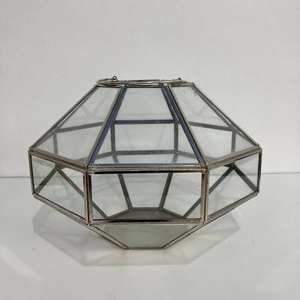 Portavelas de Vidrio Esmerilado con Paneles, Portavelas Decorativo de Forma Cuadrada Geométrica para Decoración del Hogar - Product Image 4