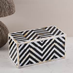 Caja de Joyería Decorativa de Lujo, Negra y Blanca, con Incrustaciones de Hueso, Diseño Geométrico Hecho a Mano, Minimalista, Impermeable, para Sala de Estar - Product Image 3