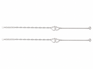 Pulsera de Cadena con Doble Corazón de Plata Esterlina 925 para Mujer, Diseño Romántico Minimalista de Alto Brillo para Uso Diario - Product Image 5