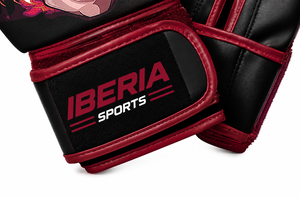 Guantes de Boxeo Negros Premium IBERIA con Estampado de Calavera y Llamas Rojas, Guantes de Entrenamiento de Cuero PU, Logotipo Personalizado, Venta al Por Mayor OEM - Product Image 5