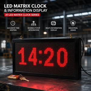 Industrial P10 <b>LED</b> Matrix <b>Clock</b> & Real-Time Information Display – Modbus TCP/IP | OEM/ODM - Product Image 1