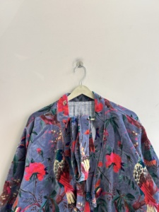 Robe en velours à imprimé floral avec ceinture, manches longues, veste pour femme printemps - Product Image 5