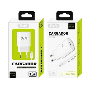 S&N Charger 3.0A Micro <b>USB</b> Intelligent Fast <b>Charging</b> With <b>Cable</b> - Product Image 1