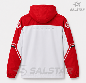 Custom <b>Men</b>’s Windbreaker Red White <b>Jacket</b> Set Lightweight <b>Hooded</b> Running Sportswear Sublimation Training Jogging Tracksuit OEM - Product Image 2