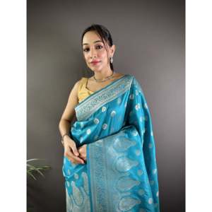 Sari de Seda Lichi Banarasi Vaishali - Bufandas y Chales Étnicos - Product Image 5