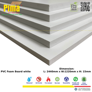 Eco-friendly <b>PVC</b> WPC Foam Board <b>Sheet</b> 15mm Thick 0.6 G/cm3 Density White Forex Boards for Furniture Making for Interior Design - Product Image 5