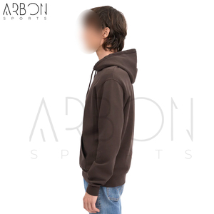 Qualité classique avec logo personnalisé, qualité supérieure, fabrication artisanale, style le plus récent, pull à capuche en molleton de coton uni marron café - Product Image 3