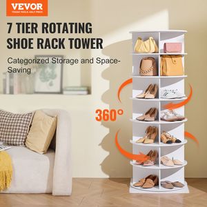 Scarpiera Girevole a 7 Livelli, Espositore per Scarpe Rotante a 360 Gradi, Carosello Portascarpe in Alluminio, Lazy Susan - Product Image 2