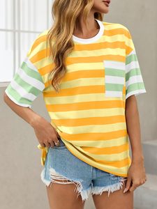 Camiseta informal de cuello redondo y manga corta 100% algodón para mujer, transpirable, nueva, camiseta lisa para mujer, en venta en línea. - Product Image 1