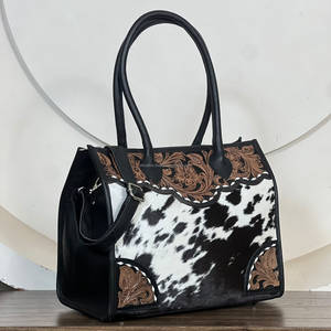 Hand Tooled Cowhide Genuine Leather Tote <b>Bag</b> Western Pattern Embroidery All Season Women's Shoulder <b>Bag</b> for Daily Use Tote <b>Bag</b> - Product Image 4