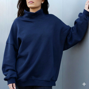 Sweat-shirts Streetwear Femme en Polaire Épaisse Respirante à Col Montant, Prix FOB de Gros, Personnalisation OEM avec Logo Imprimé sur le Devant - Product Image 1