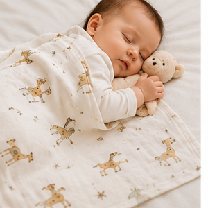 GOTS Certified Cotton Muslin Baby Swaddle <b>Blanket</b> | Custom Printed Solid/Character Eco-Friendly Newborn Wrap Soft Breathable - Product Image 5