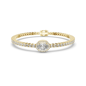 Bracelet en or jaune 14 carats avec diamants de laboratoire certifiés, bijoux éthiques - Product Image 1
