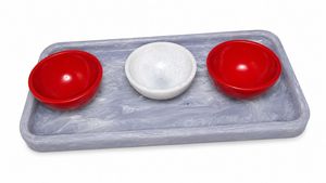 Plateau de rangement pour aliments et légumes en résine fait main au design moderne pour la maison et l'hôtel, bol et plateau en résine - Product Image 2