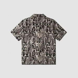 Camisa Blusa Vintage de Verano para Hombre, de Secado Rápido, Antiarrugas, Manga Corta, Estampado de Piel de Serpiente, Diseño Hawaiano de Poliéster, Estilo Informal - Product Image 4