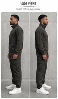 Survêtement cargo streetwear pour homme avec logo personnalisé, tissu de qualité supérieure, veste zippée, pantalon jogger, coupe classique, léger, printemps