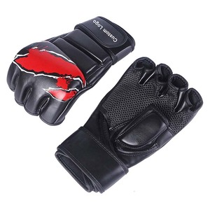 Gants de frappe en cuir de qualité supérieure pour MMA et Krav Maga avec fermeture auto-agrippante pour la défense personnelle et la pratique des arts martiaux - Product Image 2
