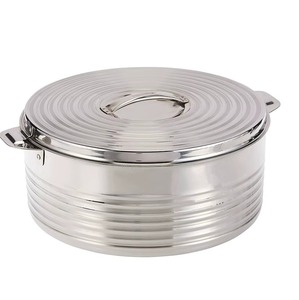 Casserole durable en acier inoxydable argenté, idéale pour une utilisation simple en cuisine et pour servir les repas en famille, fabriquée à la main en Inde - Product Image 3