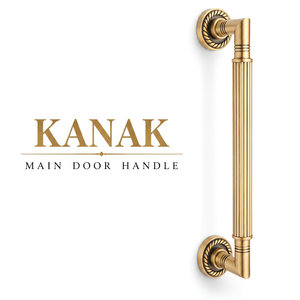 Manija para Puerta Principal y Manija para Puerta de Vidrio KANAK en Latón Antiguo Mate - Product Image 1
