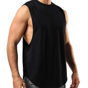 Camiseta Deportiva de Tirantes para Hombre, Talla Grande, de Algodón, Poliéster y Elastano, con Logotipo Personalizado, para Gimnasio y Fitness - Product Image 3