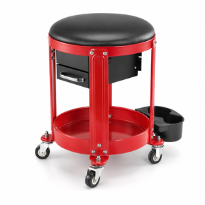 Tabouret de mécanicien roulant multi-rangements en acier laminé à froid, personnalisable, étanche, portable, facile à assembler GAPSTL017 - Product Image 1