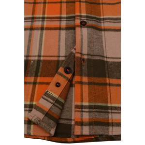 Chemise en flanelle à carreaux orange de qualité supérieure pour homme, chemise décontractée d'hiver à boutons, épaisse, avec deux poches - Product Image 5