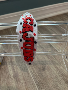 Bandeau brodé fait main en tissu léger, de haute qualité, durable, blanc, thème football américain, perlé, personnalisé, rembourré pour enfants - Product Image 6