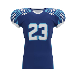 Nouveau maillot de football en mesh bleu ciel à manches courtes en polyester à séchage rapide pour l'exercice et les fans de football américain - Product Image 1