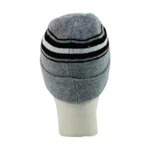 Gorro de Punto Personalizable 100% Algodón a Rayas para Hombre, Gorro de Invierno Cómodo con Impresión de Logotipo, Gorro de Punto Elegante - Product Image 1