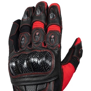 Unisex Genuine White Leather Short Windproof Motorcycle <b>Gloves</b> Black Racing Motorbike Grip Protective Summer Outdoor Skiing - Product Image 4