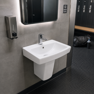 Toro Square Basin Wall-Mounted Sink <b>Set</b> 5 Year Warranty Joystick Faucet Handle Easy Clean 0.5gpm Flow Rate Bathroom Hotel Villa - Product Image 2