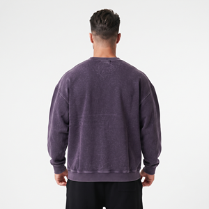 Sudadera Personalizada para Hombre, Cuello Redondo, Estilo Acid Wash, Hombros Caídos, Transpirable, Ecológica, 100% Algodón - Product Image 4