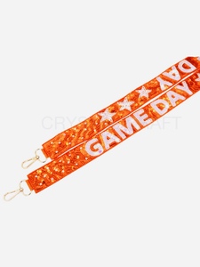 Colorful Webbing Straps With Raised Text For Fashion <b>Bags</b> Featuring <b>College</b> Team Names And Logos - Product Image 2