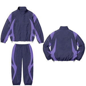 Nouvel arrivage OEM – Ensemble survêtement homme léger imprimé avec fermeture éclair, coupe-vent, logo personnalisé brodé, polyester/coton, qualité supérieure - Product Image 5