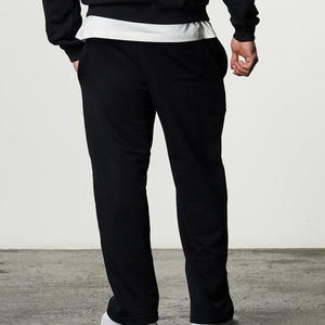 Pantalones Deportivos Negros de Algodón para Hombre, Cintura Elástica con Cordón, Estilo Casual, Bolsillos Laterales, Tejido de Punto Medio, para Otoño - Product Image 3