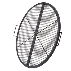 Griglia BBQ Pieghevole Rotonda in Acciaio Resistente X Marks per Falò, con Maniglia di Supporto, Accessori per Braciere X - Product Image 2
