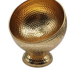 ชามใส่คุ้กกี้ผลไม้สีทองหรูหรามีสไตล์ตกแต่งบ้านโลหะด้วยค้อนของตกแต่งโต๊ะกลางโต๊ะชามช็อคโกแลต - Product Image 1