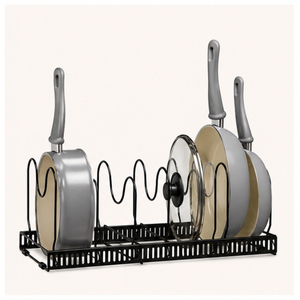 Pot and Pan Organizer Rack for Kitchen Cabinet Iron Cookware Storage for Pans Lids and <b>Bakeware</b> Space-Saving Pantry Organizer - Product Image 5