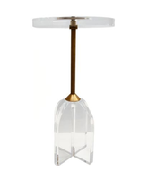 Table d'appoint en acrylique transparent avec piétement en métal doré, table basse moderne pour salon